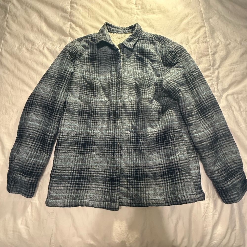 Men's Grey/Black/Turquoise Plaid Jacket